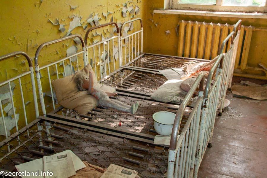 Bedroom in an abandoned kindergarten