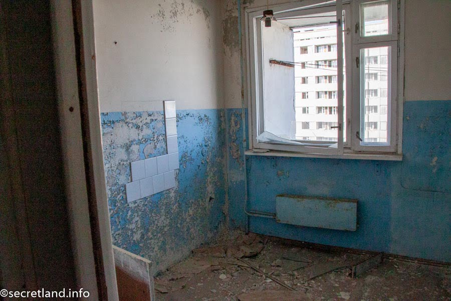 inside an apartment in an abandoned house in Pripyat